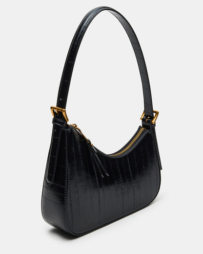 SMITH Bag Black Eel Asymmetric Shoulder Handbag | Steve Madden