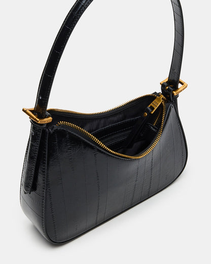 SMITH Bag Black Eel Asymmetric Shoulder Handbag | Steve Madden