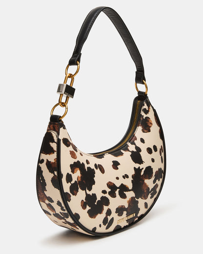 LOHAN Bag Brown Print Structured Hobo Shoulder Handbag | Steve Madden