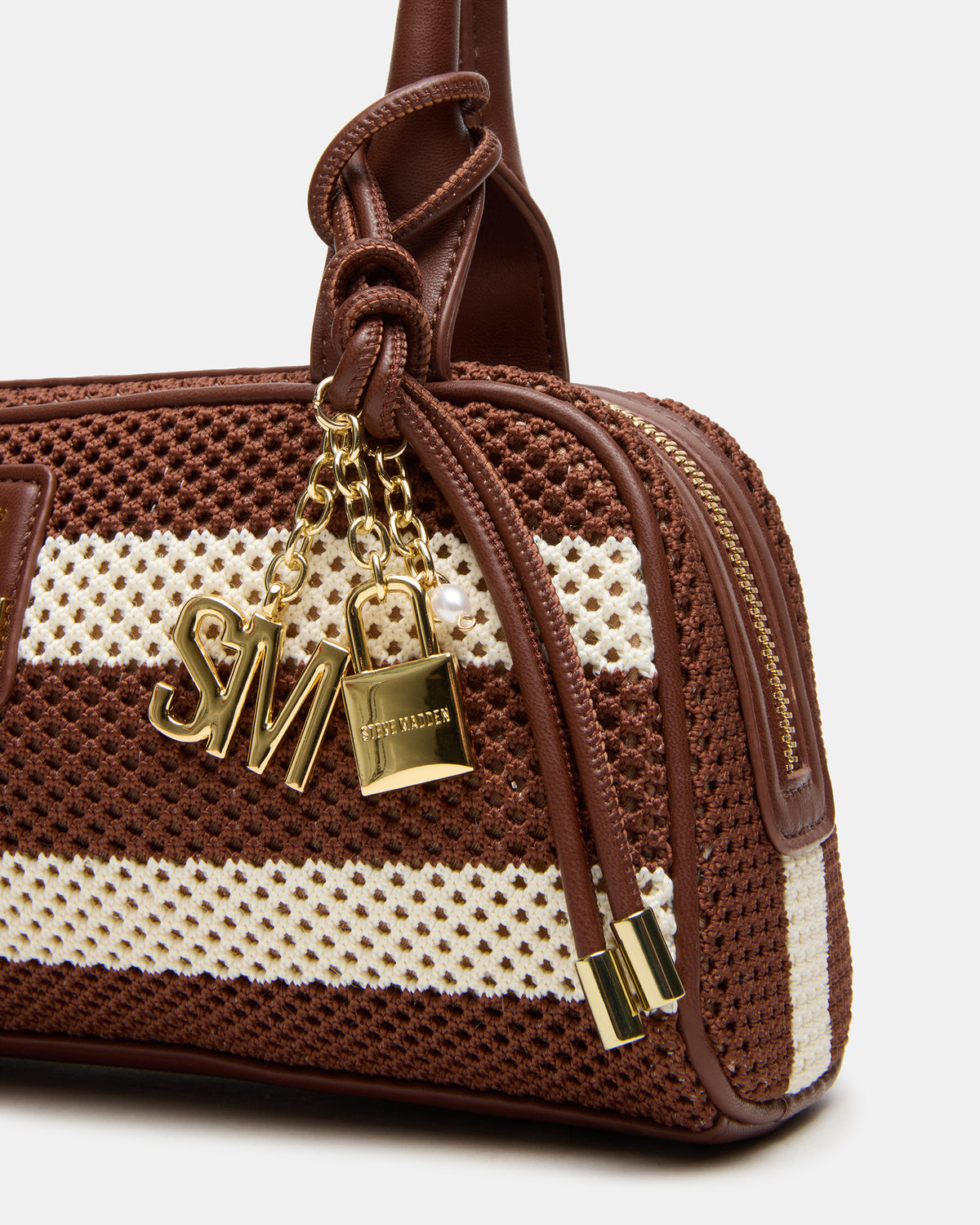 LAGUNE Bag Chocolate Multi Elongated Straw Shoulder Strap Handbag | Steve Madden