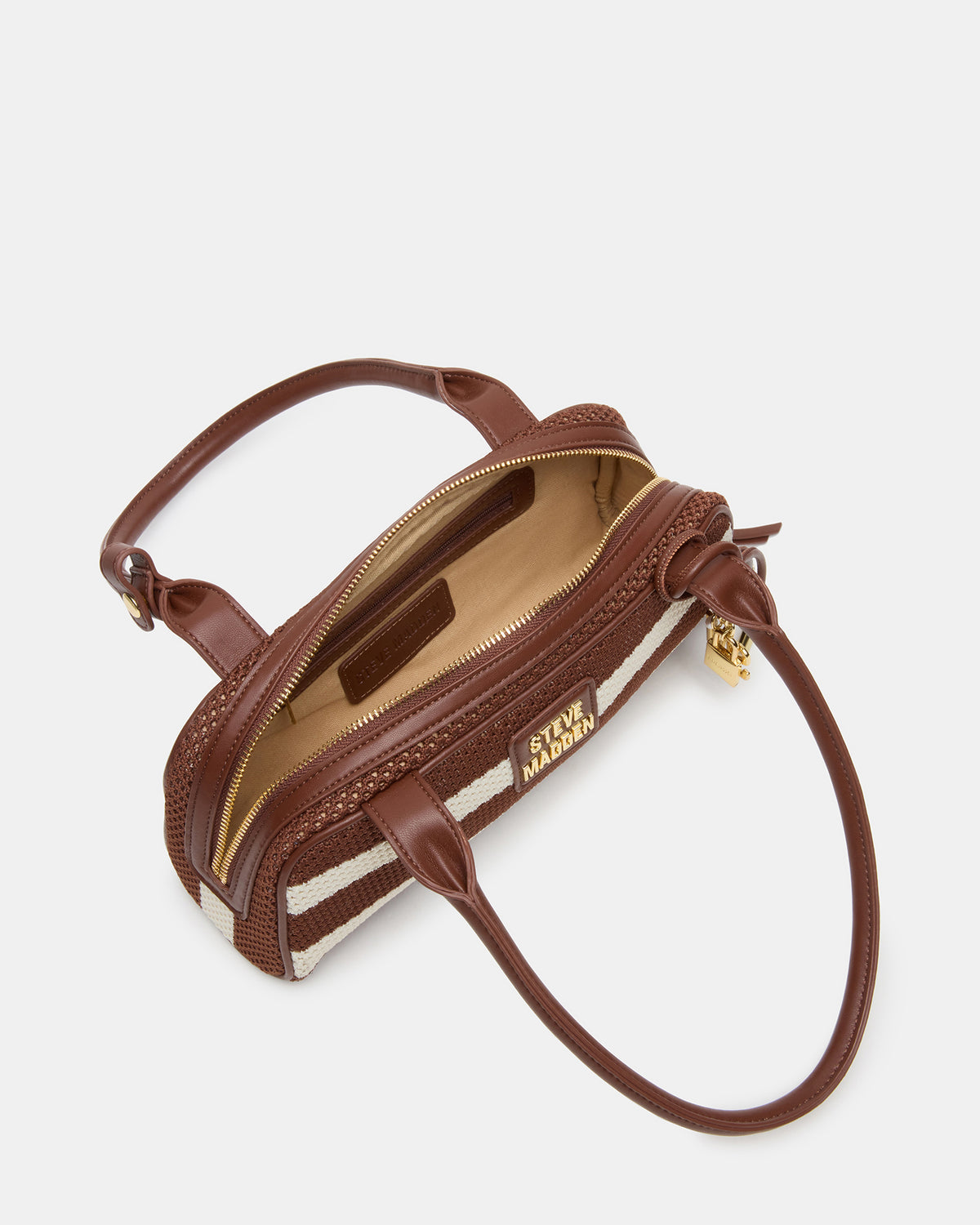 LAGUNE Bag Chocolate Multi Elongated Straw Shoulder Strap Handbag | Steve Madden