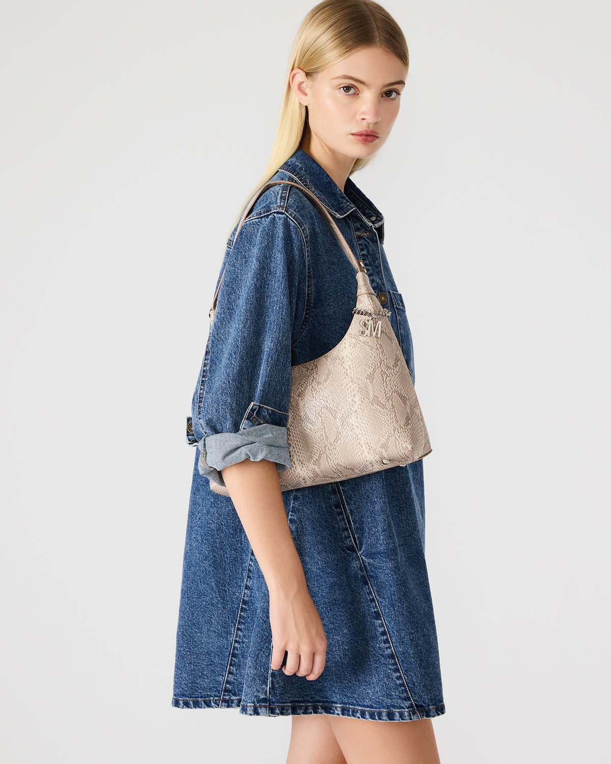 AMARI Bag Sand Snake Shoulder Strap Handbag | Steve Madden