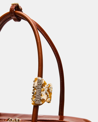 CANDICE Bag Rust Shoulder Strap Box Satchel Handbag | Steve Madden