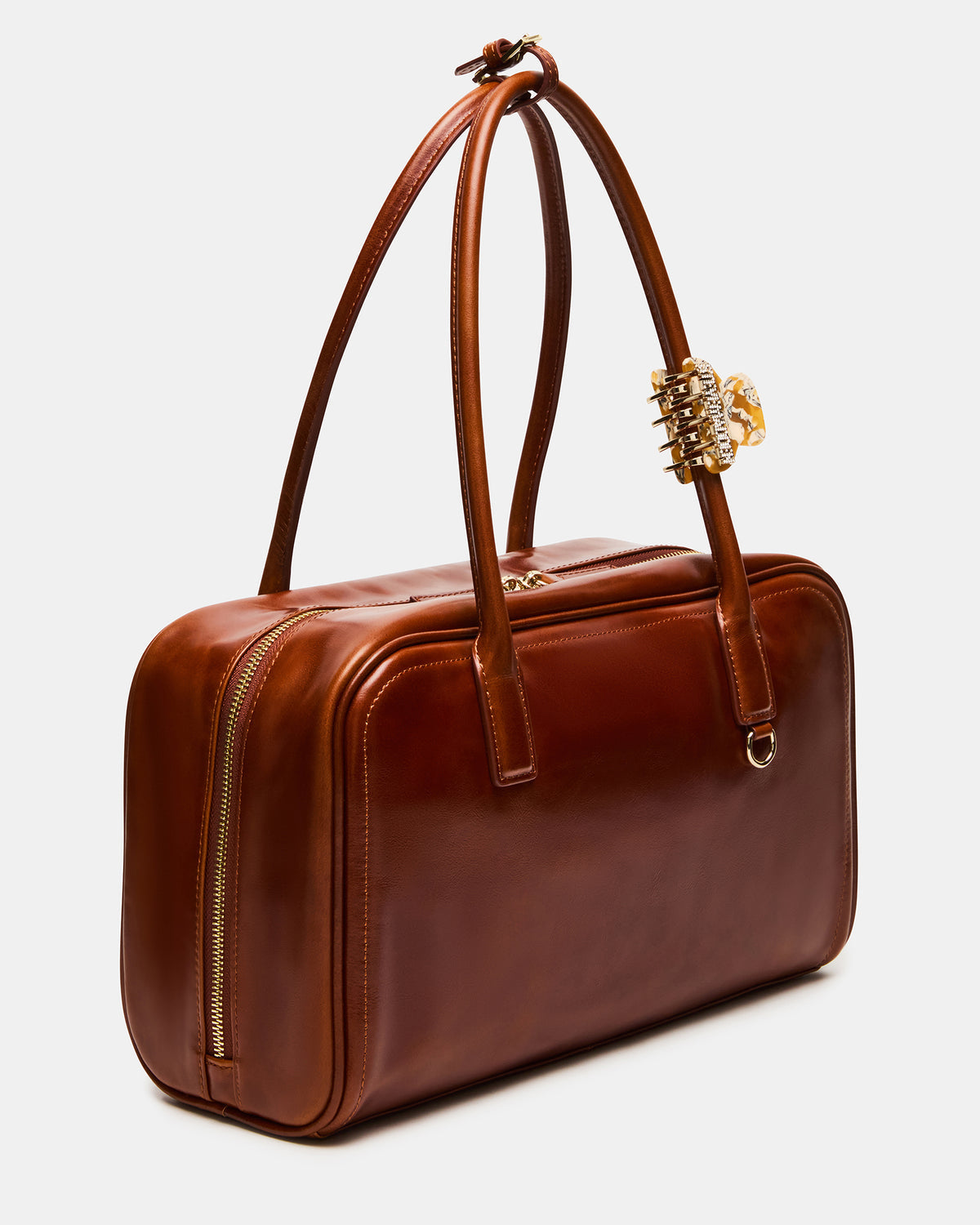 CANDICE Bag Rust Shoulder Strap Box Satchel Handbag | Steve Madden