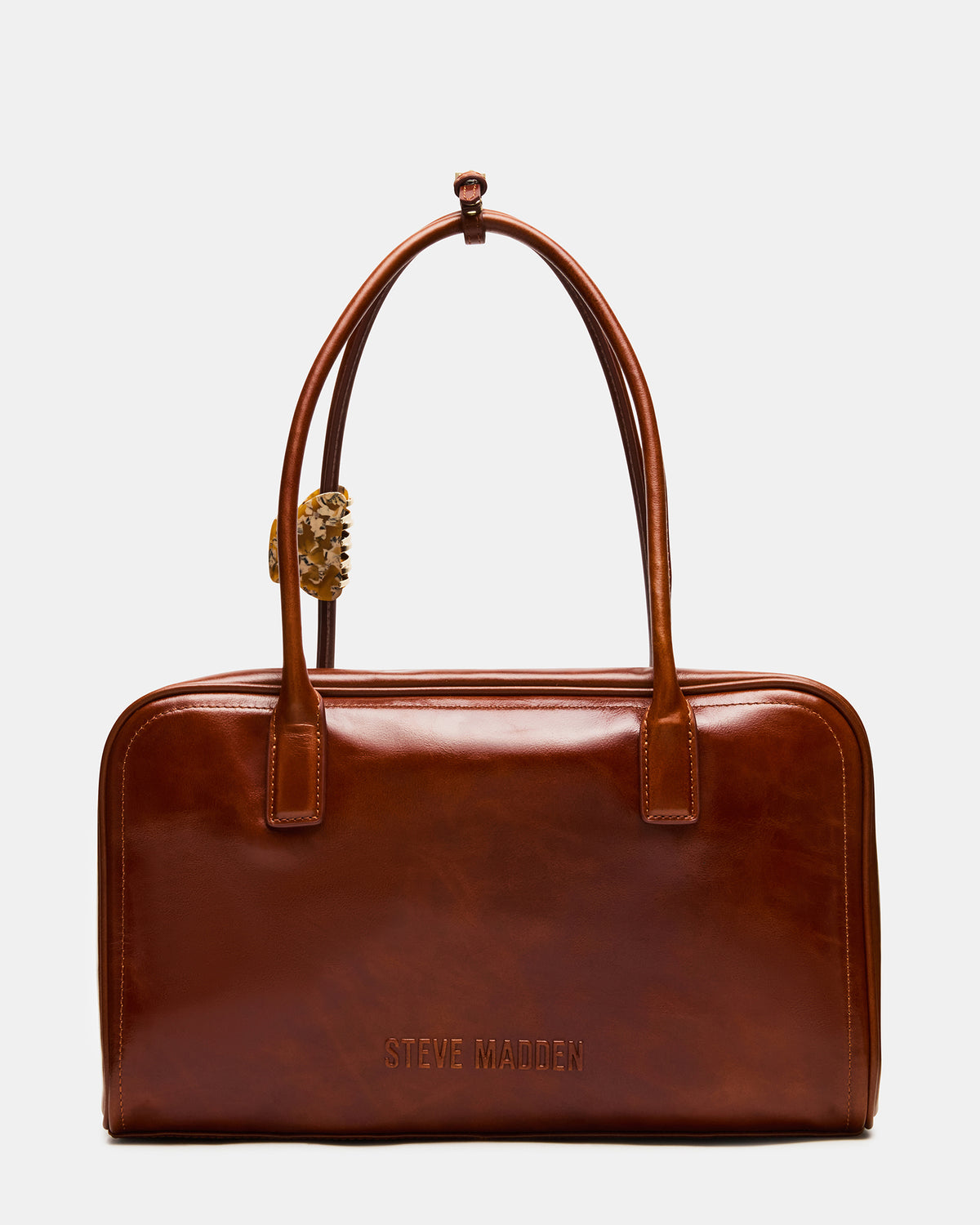 CANDICE Bag Rust Shoulder Strap Box Satchel Handbag | Steve Madden