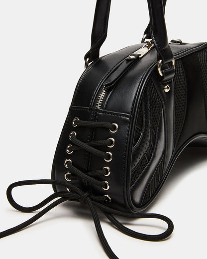 KODY Bag Black Lace-Up Buckle Shoulder Strap Handbag | Steve Madden