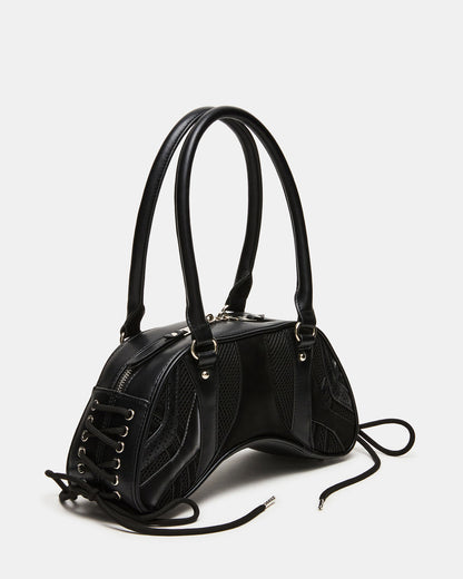 KODY Bag Black Lace-Up Buckle Shoulder Strap Handbag | Steve Madden