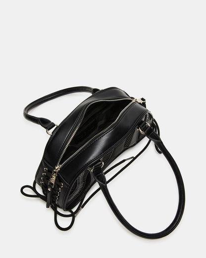 KODY Bag Black Lace-Up Buckle Shoulder Strap Handbag | Steve Madden