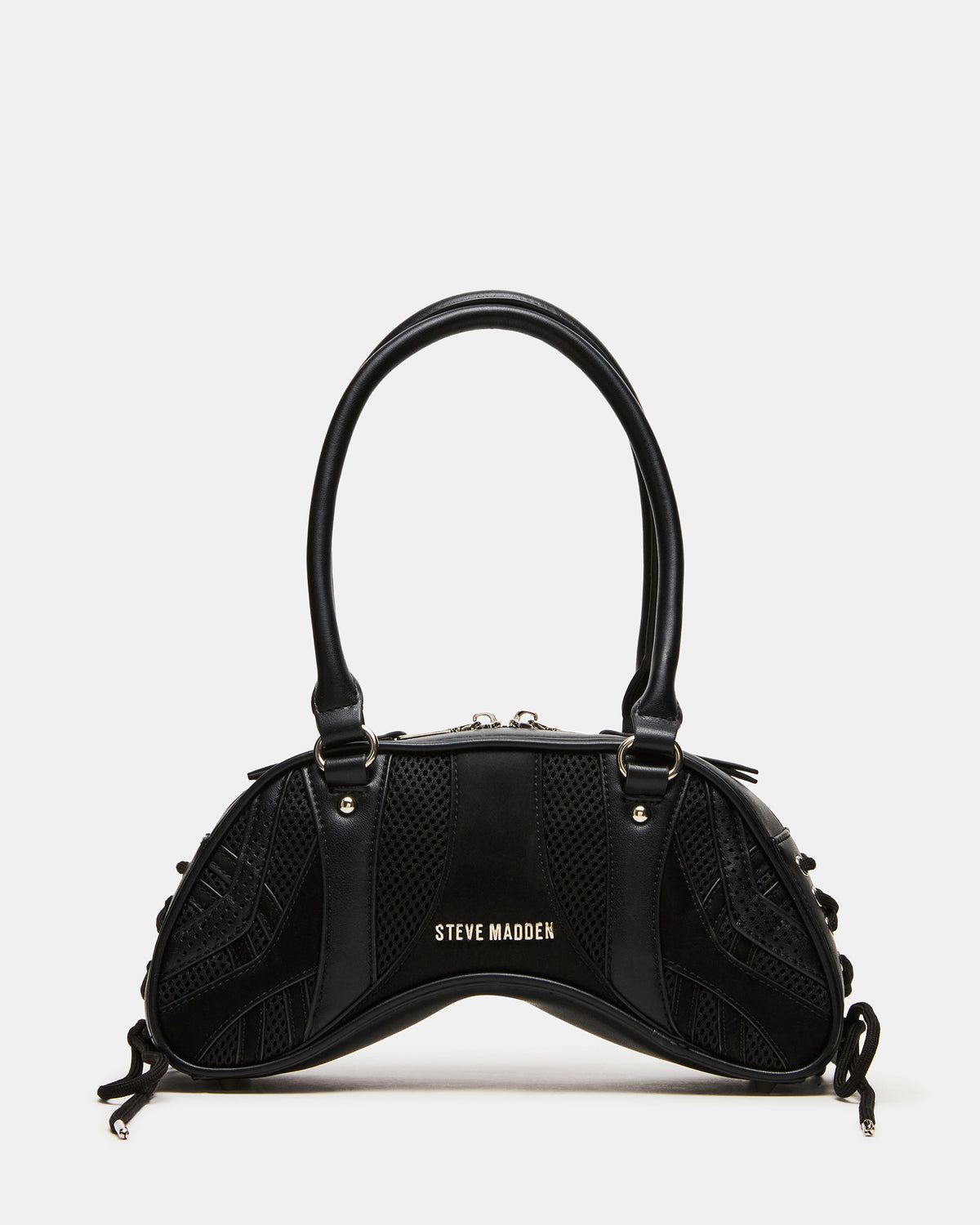 KODY Bag Black Lace-Up Buckle Shoulder Strap Handbag | Steve Madden