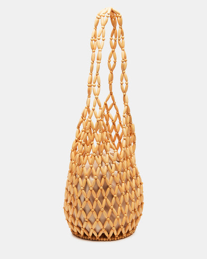 FIJI Natural Women's Beaded Shoulder Bag | Steve Madden