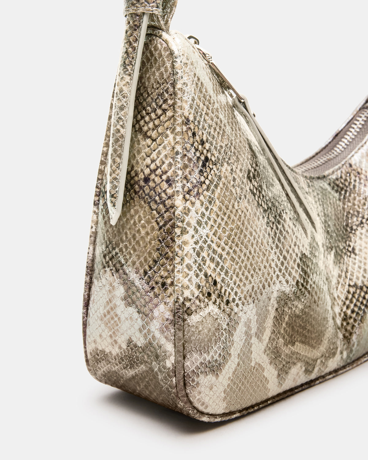 SMITH Bag Silver Snake Asymmetric Shoulder Handbag | Steve Madden
