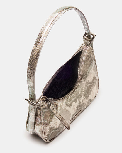 SMITH Bag Silver Snake Asymmetric Shoulder Handbag | Steve Madden
