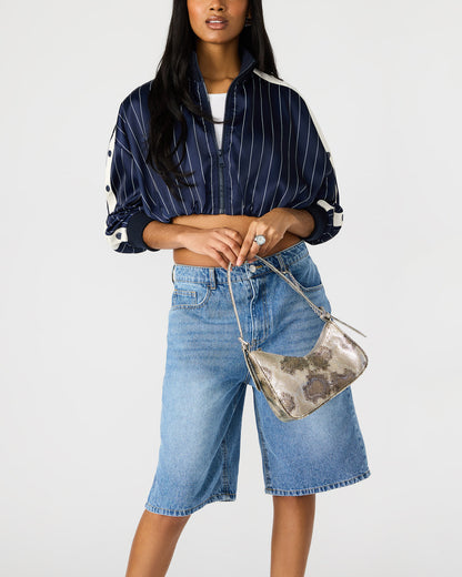 SMITH Bag Silver Snake Asymmetric Shoulder Handbag | Steve Madden