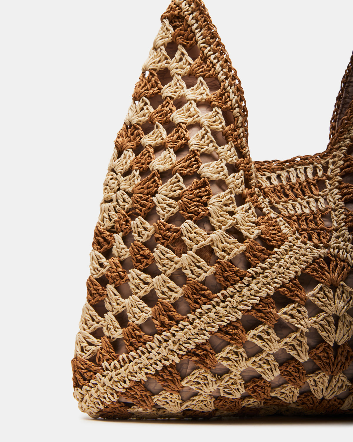 BORA Natural Multi Women's Raffia Hobo Shoulder Bag | Steve Madden