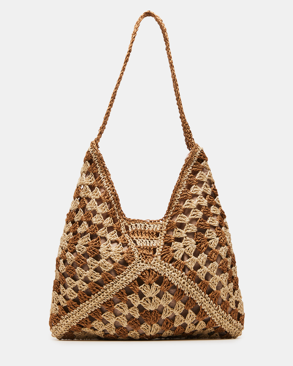 BORA Natural Multi Women's Raffia Hobo Shoulder Bag | Steve Madden