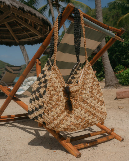 BORA Natural Multi Women's Raffia Hobo Shoulder Bag | Steve Madden