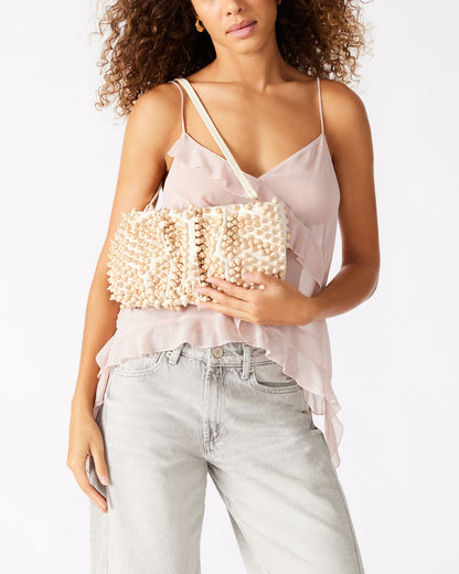 TIKI Natural Women's Beaded Clutch | Steve Madden