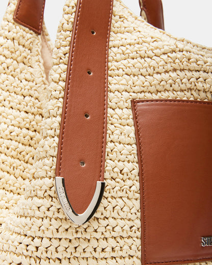 HIPPEE Cognac Multi Women's Belt Tip Buckle Shoulder Strap Bag | Steve Madden