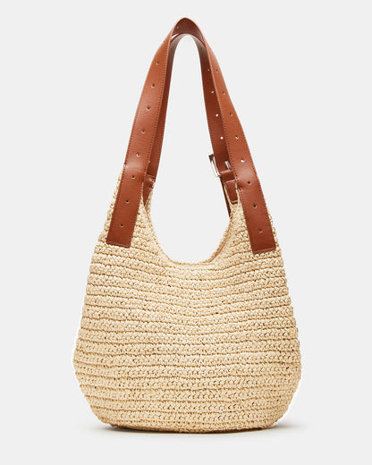 HIPPEE Cognac Multi Women's Belt Tip Buckle Shoulder Strap Bag | Steve Madden