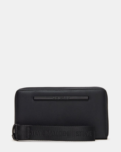 ZIP Wallet Black Zipper Cloure Wristlet Wallet | Steve Madden