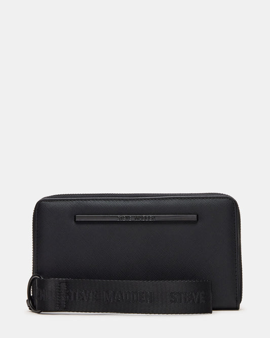ZIP Wallet Black Zipper Cloure Wristlet Wallet | Steve Madden