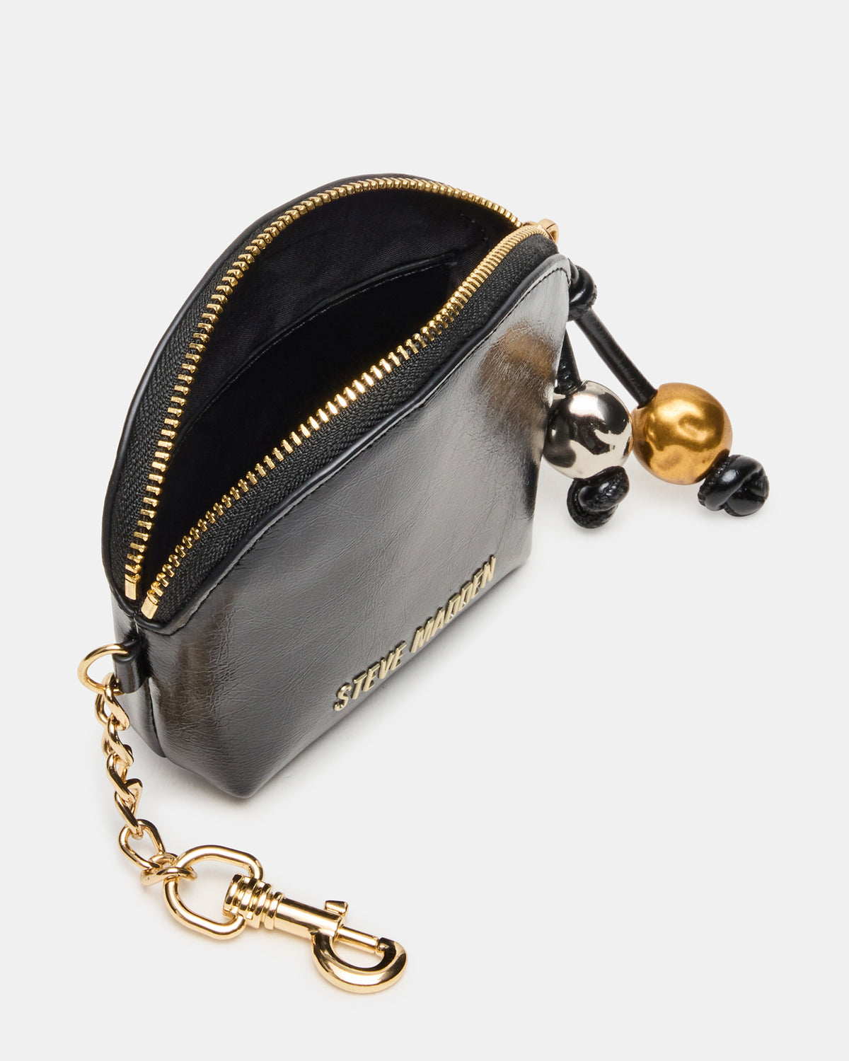 CASSIDI Wallet Black Dome-Shaped Card Holder | Steve Madden