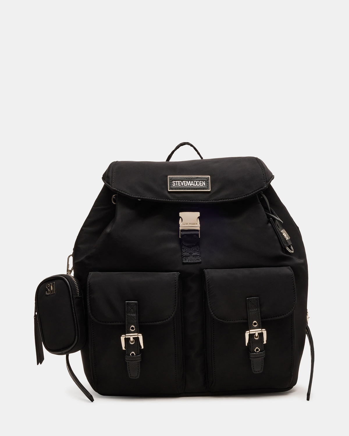 ROLO Black Women's Drawstring Backpack | Steve Madden
