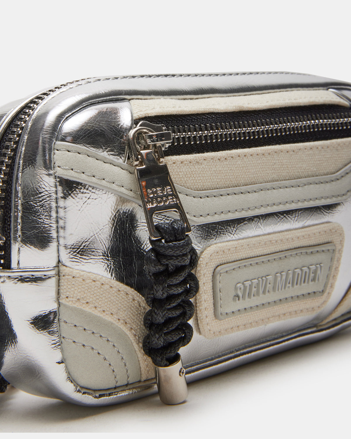 MADRIDD Belt Bag Silver | Women's Handbags | Steve Madden