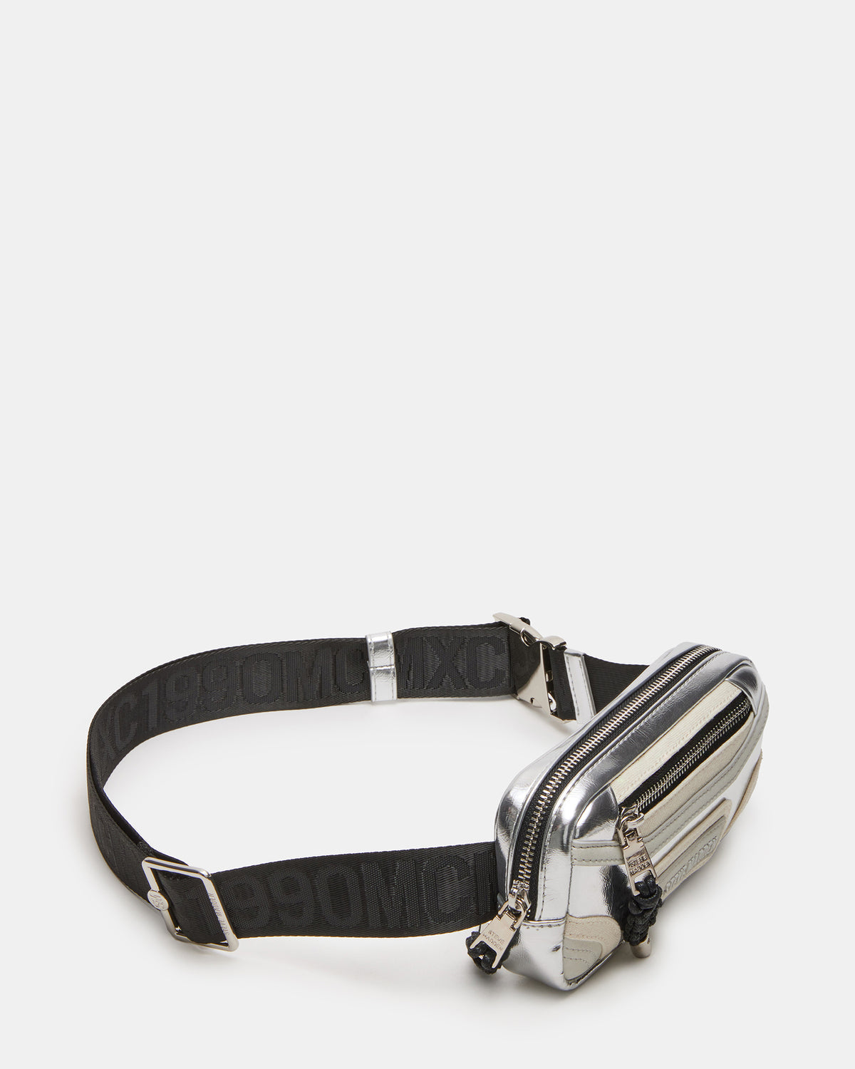 MADRIDD Belt Bag Silver | Women's Handbags | Steve Madden