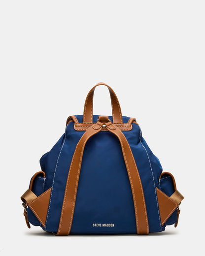 STUDIO Bag Navy Nylon Cargo Pocket Drawstring Women's Backpack Handbag | Steve Madden