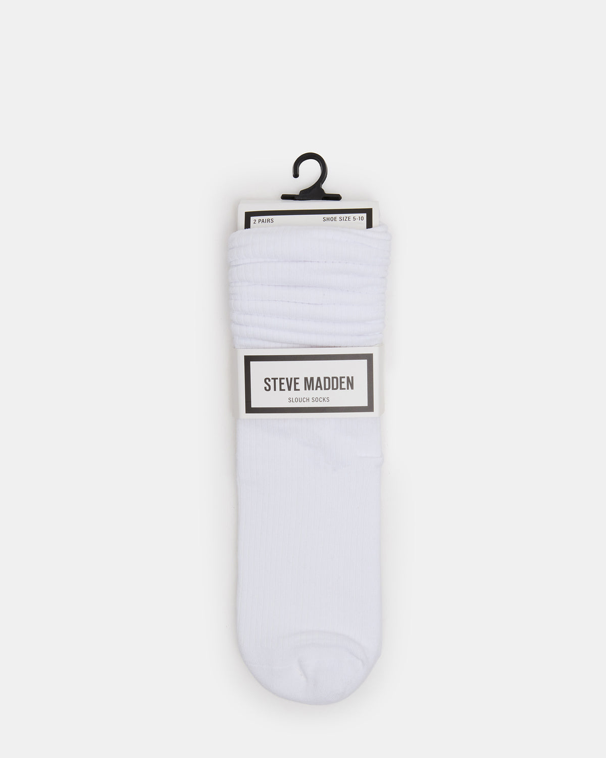2 PACK RIB SLOUCH SOCKS WHITE Women's Ribbed Quarter Socks | Steve Madden