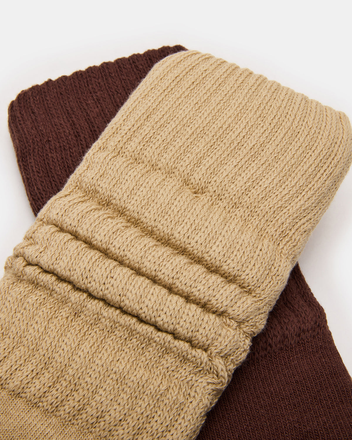 2 PACK RIB SLOUCH SOCKS TAN MULTI Women's Ribbed Quarter Socks | Steve Madden
