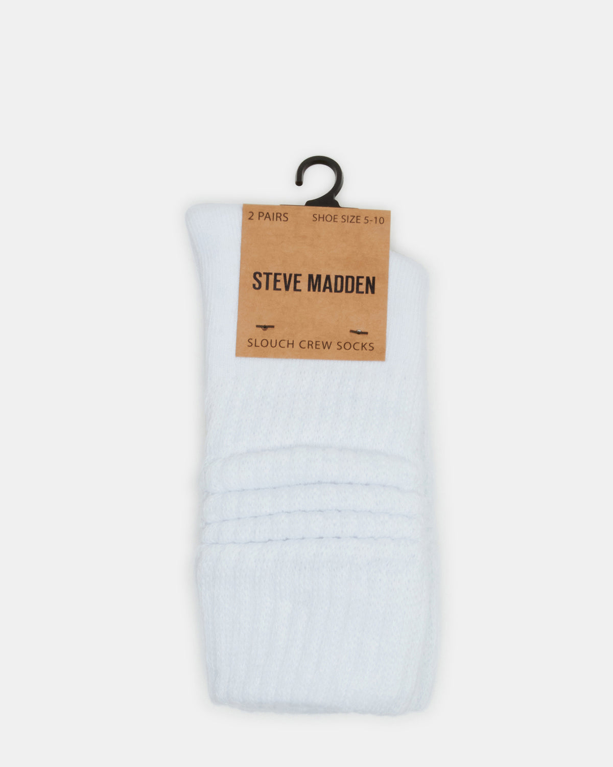 2 PACK SLOUCHY CREW SOCKS WHITE Scrunch Socks | Steve Madden