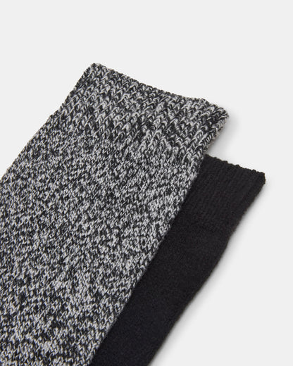 FALL 2 PACK MARLED KNEE HIGH SOCKS Black Women's Marled Knee-High Socks | Steve Madden