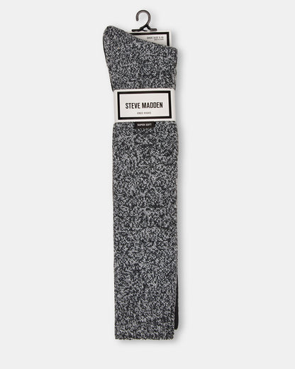 FALL 2 PACK MARLED KNEE HIGH SOCKS Black Women's Marled Knee-High Socks | Steve Madden
