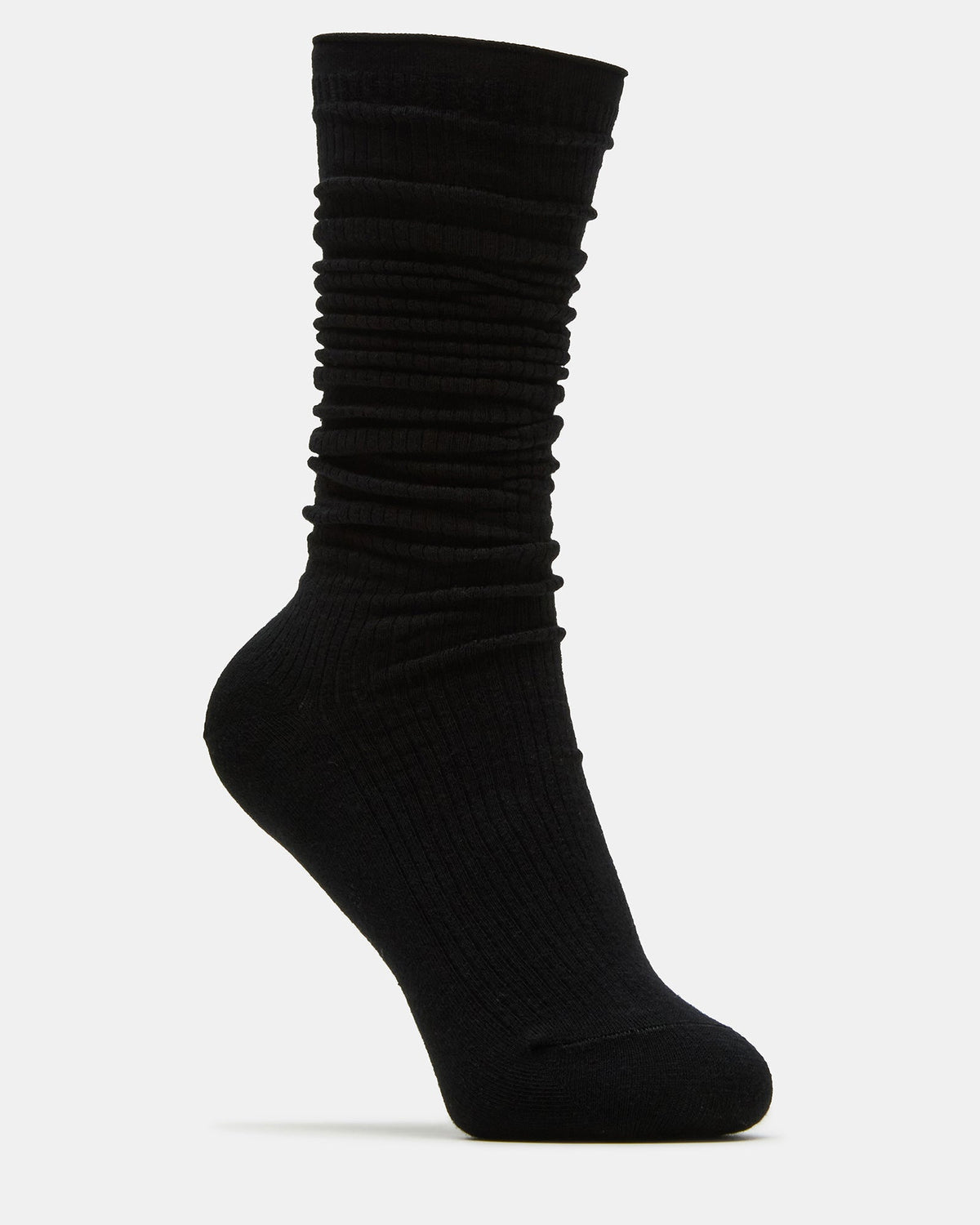 2 PACK SLOUCHY CREW SOCKS BLACK WHITE Scrunch Socks | Steve Madden