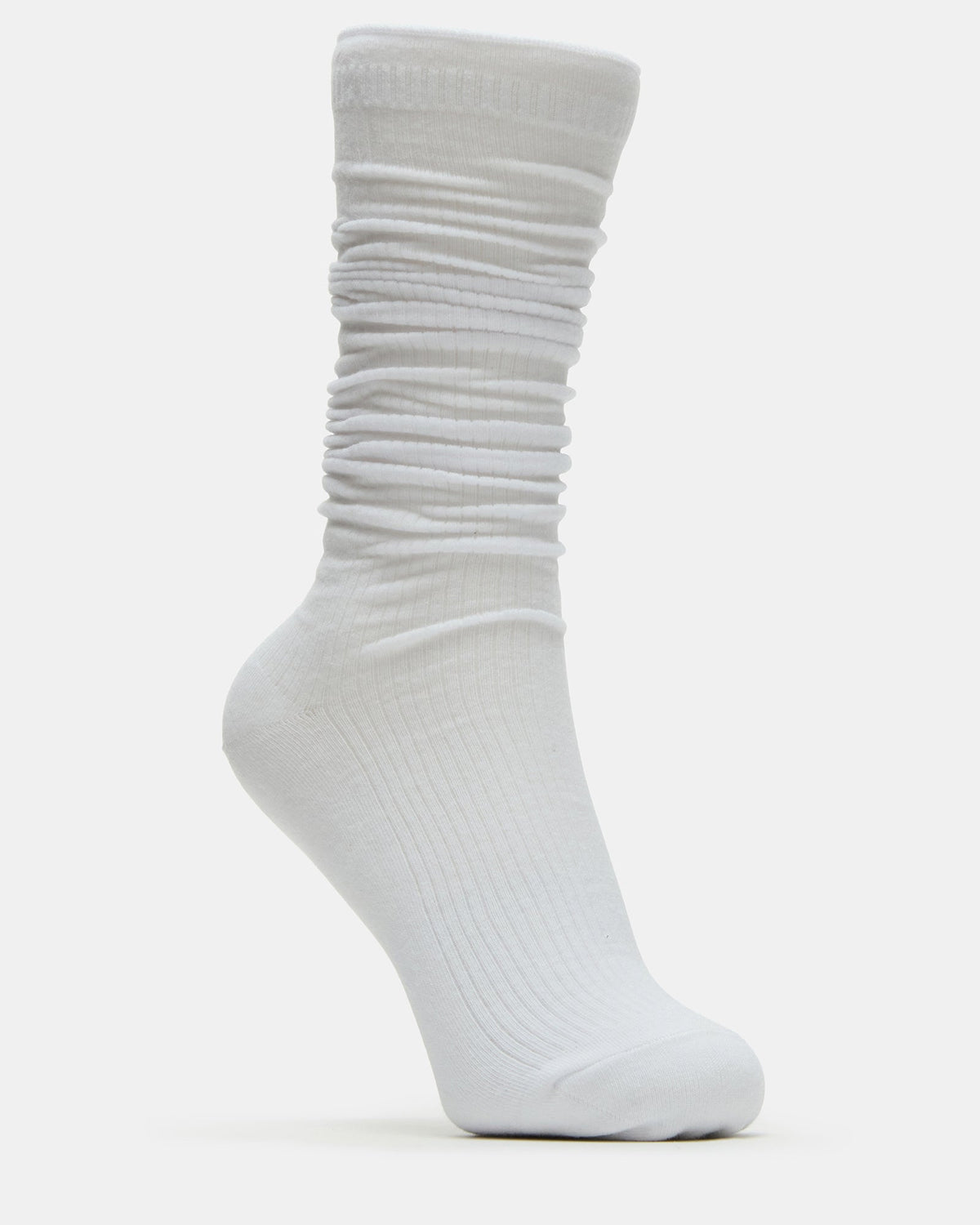 2 PACK SLOUCHY CREW SOCKS BLACK WHITE Scrunch Socks | Steve Madden
