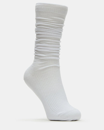 2 PACK SLOUCHY CREW SOCKS BLACK WHITE Scrunch Socks | Steve Madden