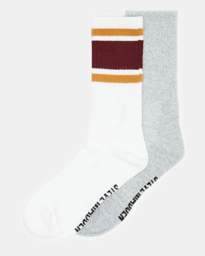 VARSITY CREW SOCKS Bone Multi Women's Stripe Detail Socks | Steve Madden