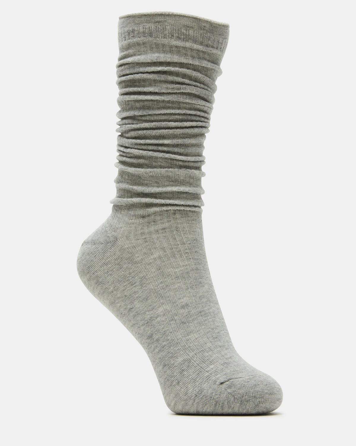 SLOUCHY RIB SOCKS OATMEAL HEATHER Scrunch Socks | Steve Madden