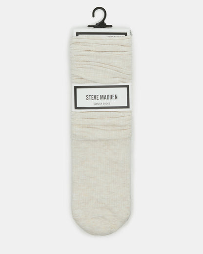 SLOUCHY RIB SOCKS OATMEAL HEATHER Scrunch Socks | Steve Madden