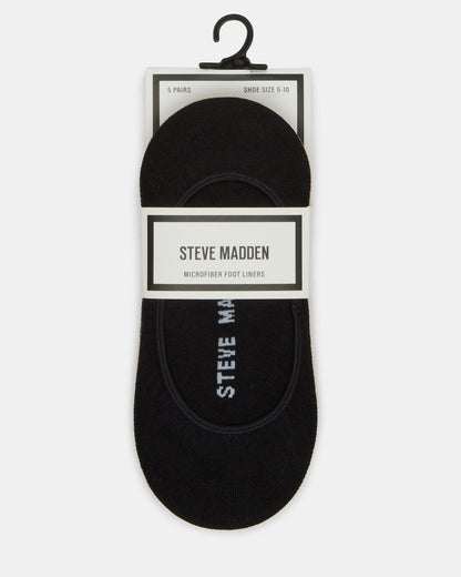 5PK SOLID MICROFIBER LINERS Women's Multi Pack Footie Socks | Steve Madden