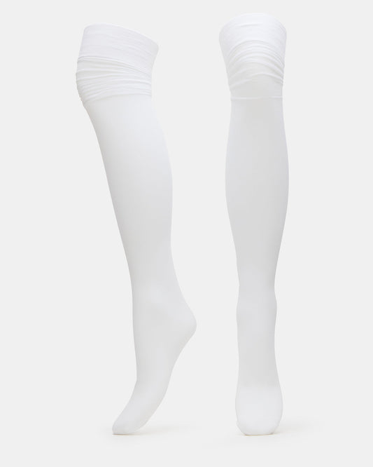 PREPPY White Over-The-Knee Footed Women's Tights | Steve Madden