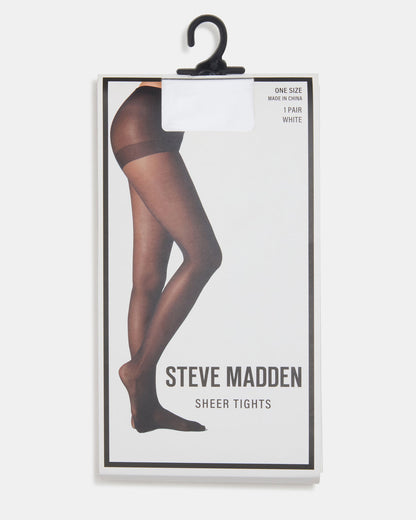 BLAIR SHEER TIGHTS White Women's Footed Sheer Mesh Tights | Steve Madden