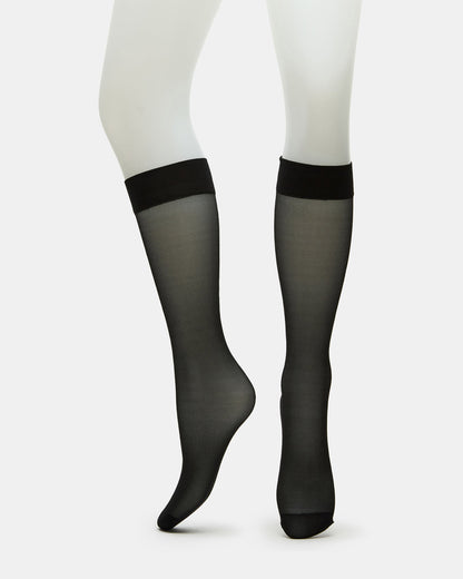 3 Pack Sheer Knee High Women's Mesh Socks Black | Steve Madden