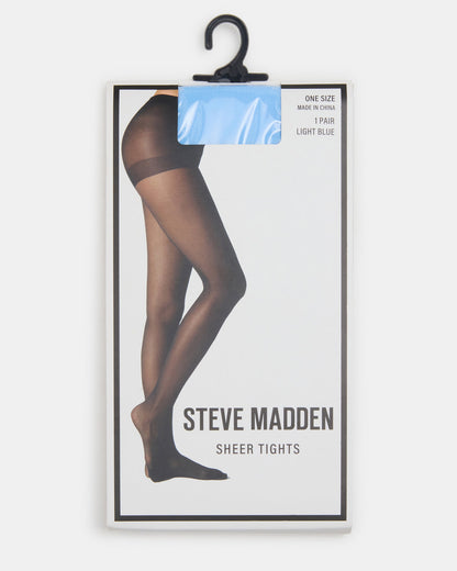 BLAIR SHEER TIGHTS LIGHT Blue Women's Footed Sheer Mesh Tights | Steve Madden