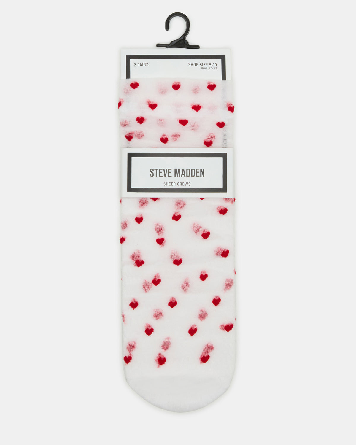 2 Pack Heart Sheer Tulle Women's Anklet Socks White | Steve Madden