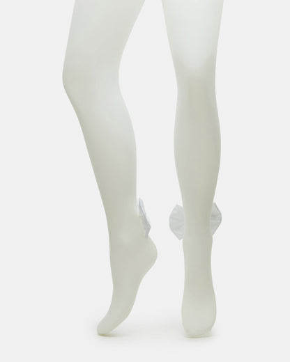 BRIDAL BOW TIGHTS Sheer White Women's Footed Tights | Steve Madden