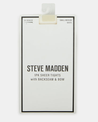 BRIDAL BOW TIGHTS Sheer White Women's Footed Tights | Steve Madden