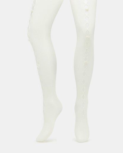 FISHNET Pearl Off-White Women's Footed Tights | Steve Madden